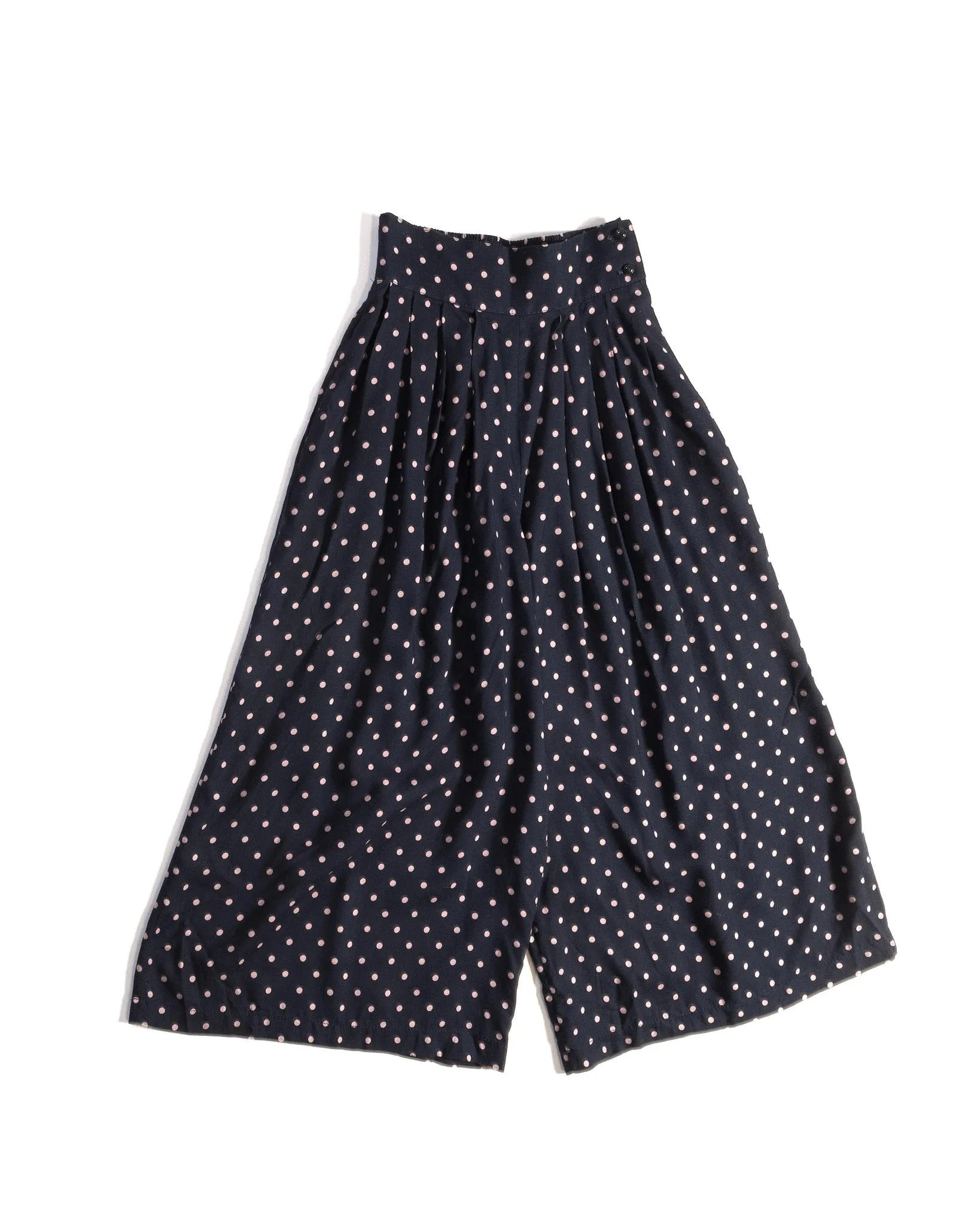 1980s 2-piece Polka Dot Culottes and Peter Pan Collar Blouse