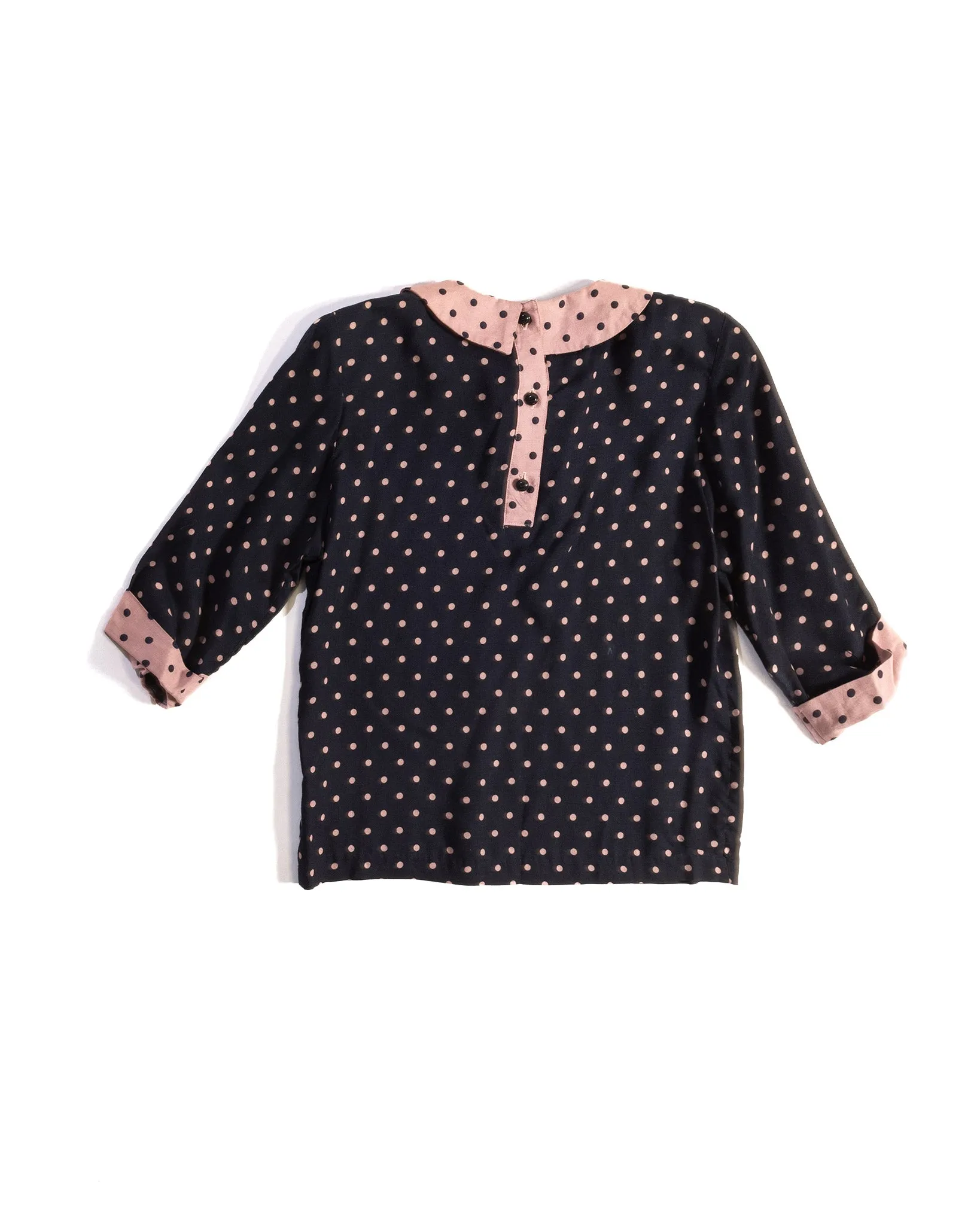 1980s 2-piece Polka Dot Culottes and Peter Pan Collar Blouse