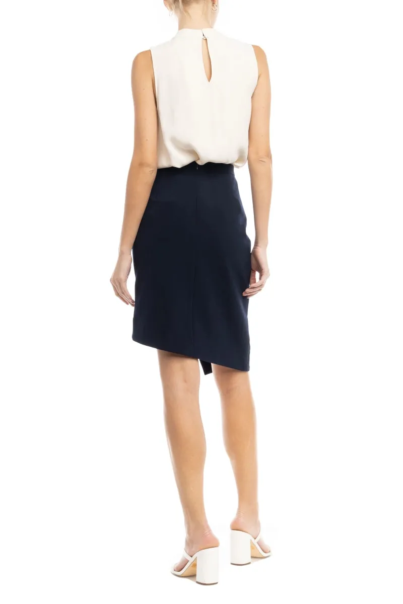Asymmetric Button Detail Skirt
