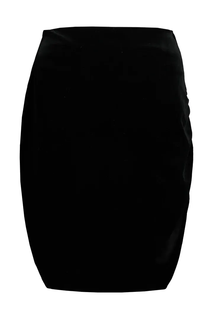 Bishop   Young Black Carlotta Side Ruched Skirt