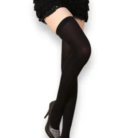 Black Opaque Over The Knee Stocking Socks Black Opaque Over The Knee Stocking Socks