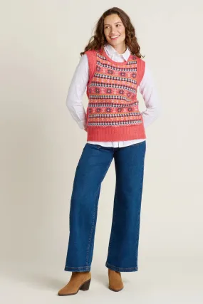 Brakeburn Pink Fairisle Knit Vest