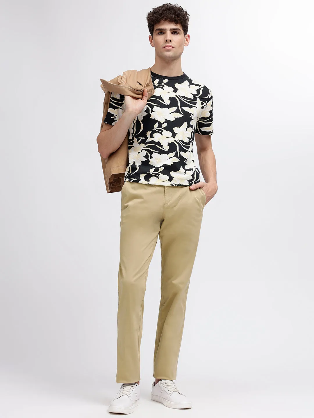 Bruun & Stengade Men Beige Solid Regular Fit Trouser
