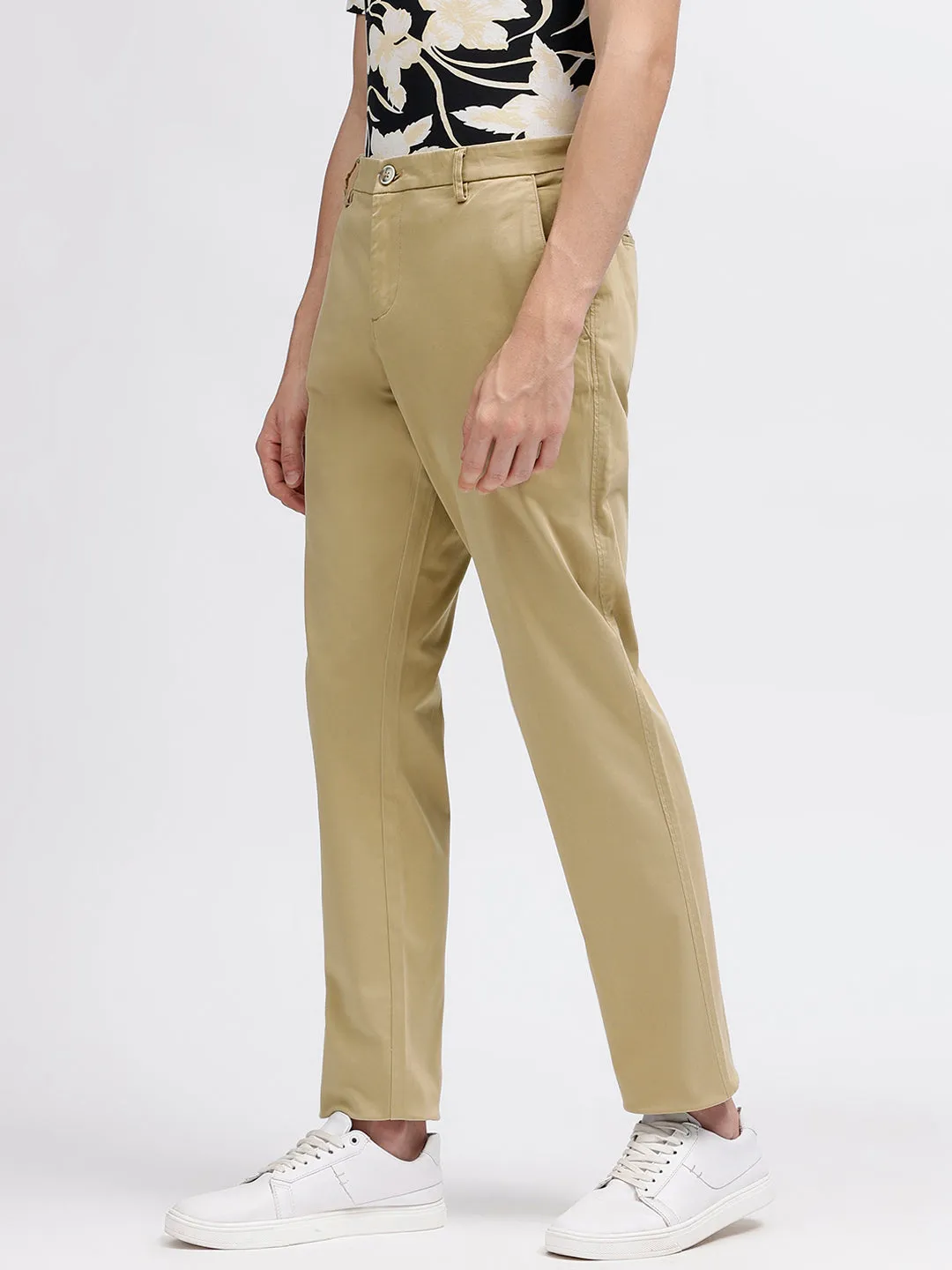 Bruun & Stengade Men Beige Solid Regular Fit Trouser