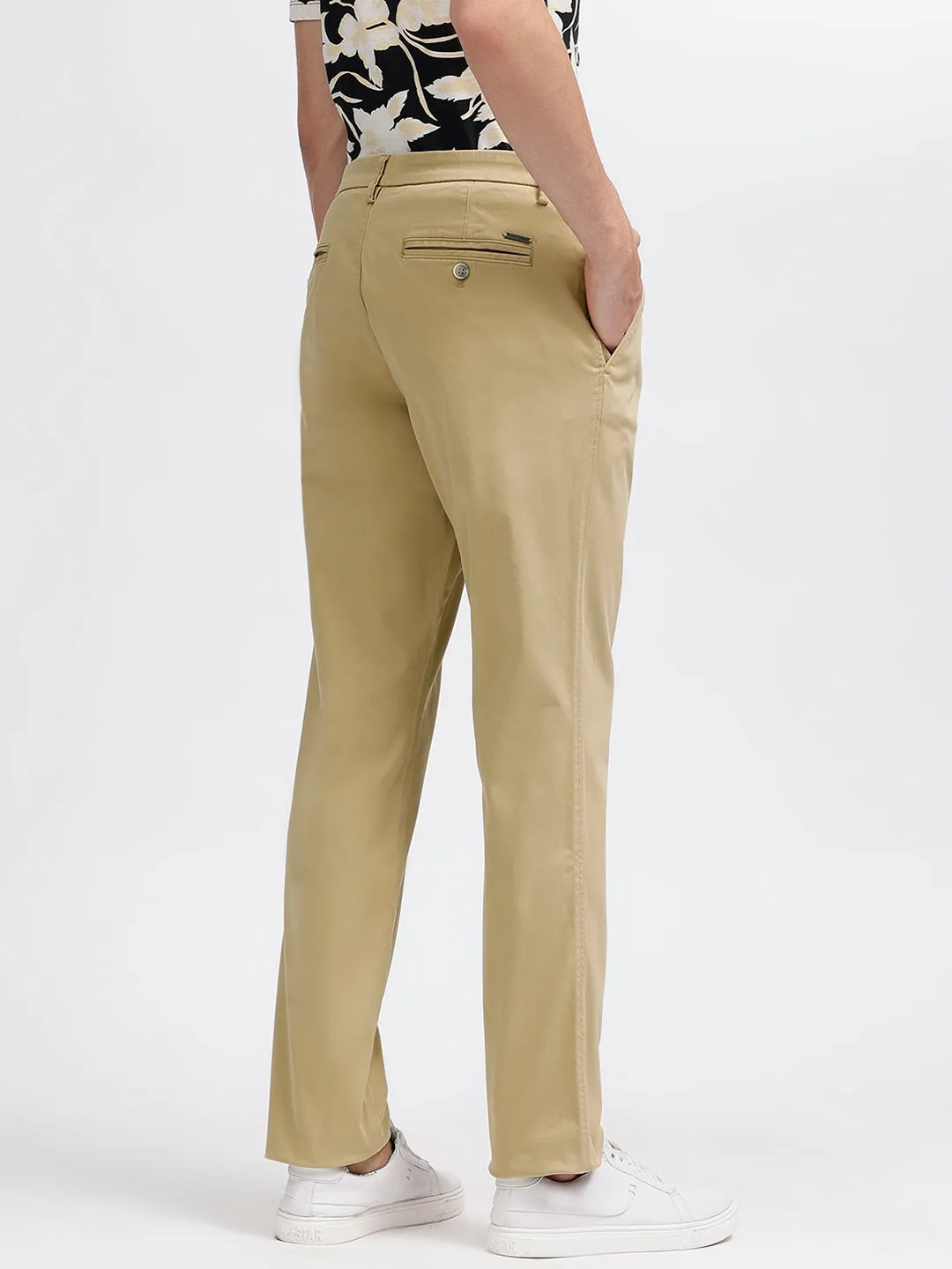 Bruun & Stengade Men Beige Solid Regular Fit Trouser