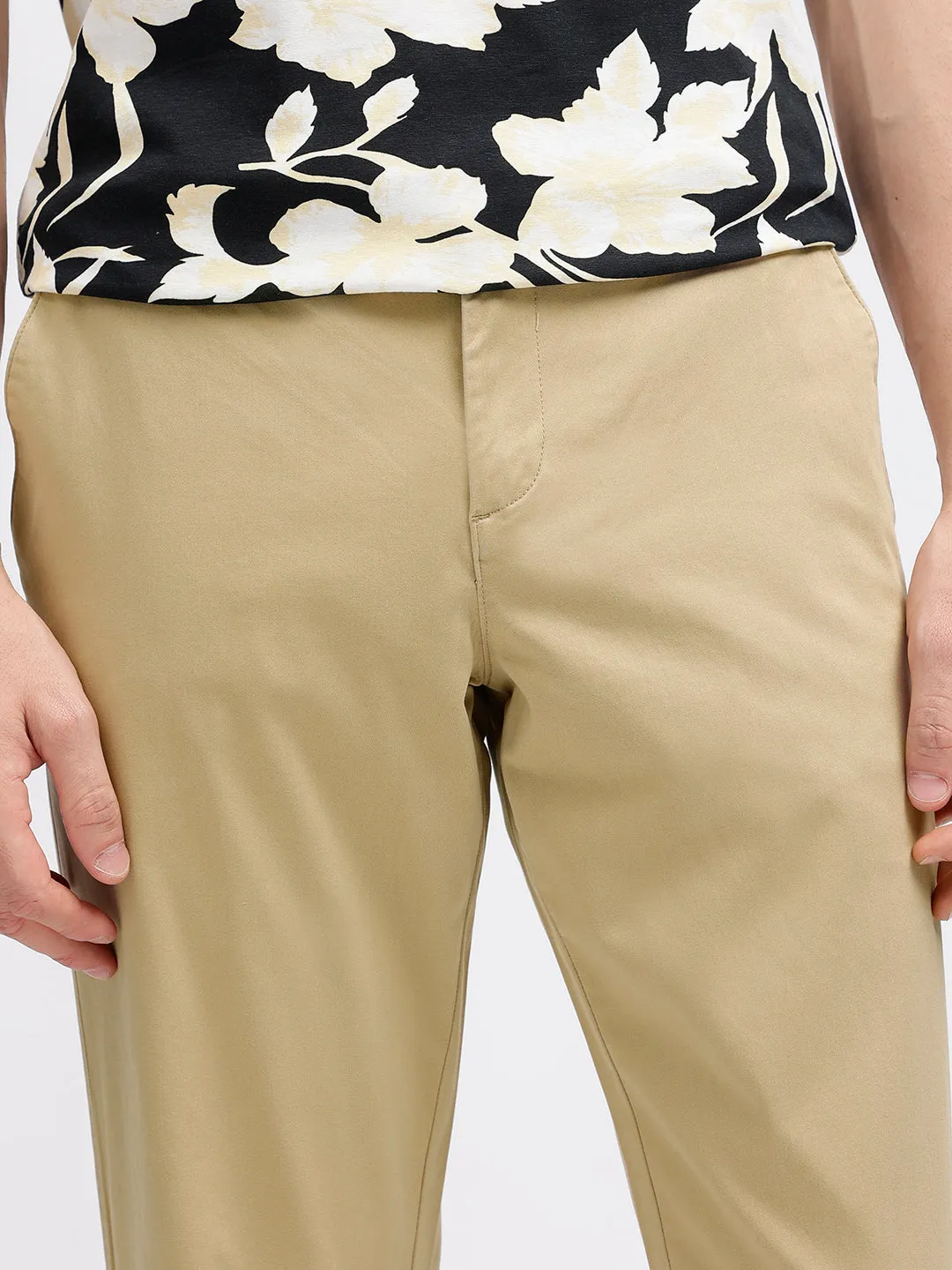 Bruun & Stengade Men Beige Solid Regular Fit Trouser
