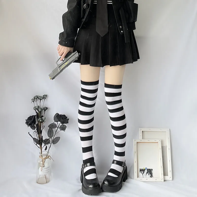 Candy stripes cosplay stockings