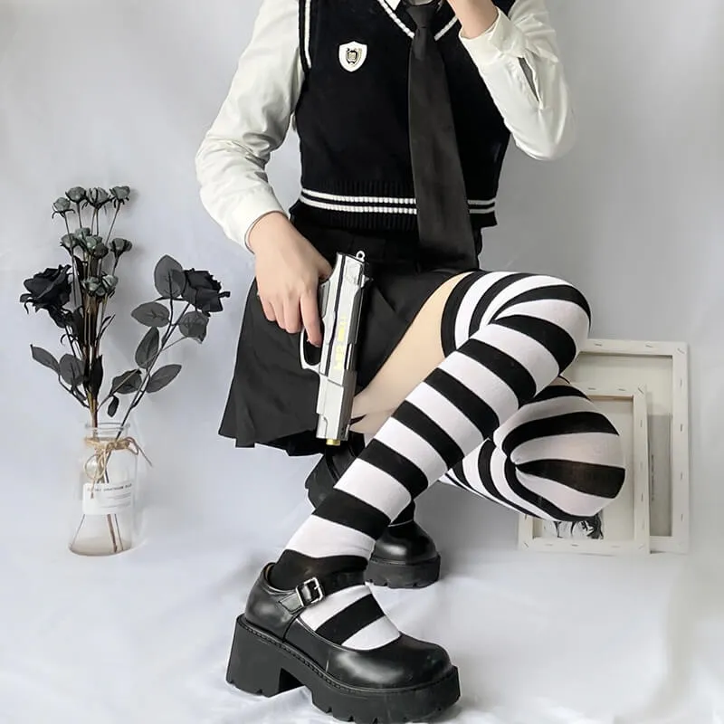 Candy stripes cosplay stockings