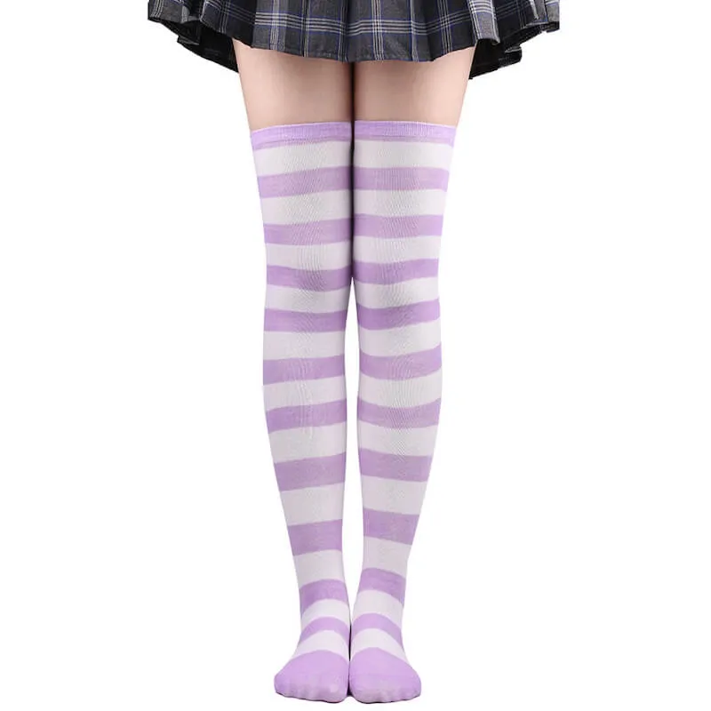 Candy stripes cosplay stockings