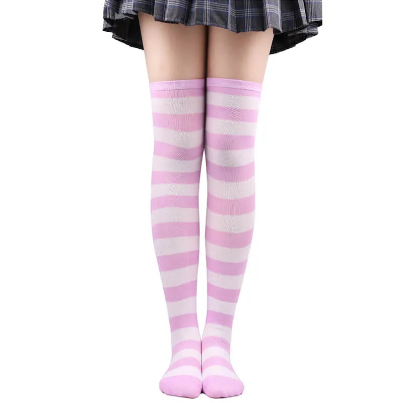 Candy stripes cosplay stockings