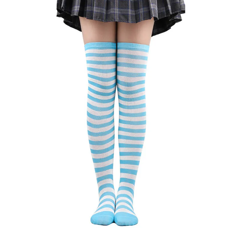 Candy stripes cosplay stockings