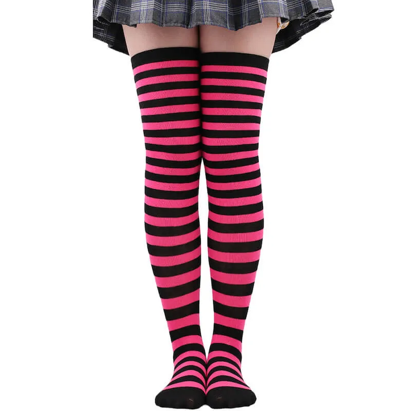Candy stripes cosplay stockings