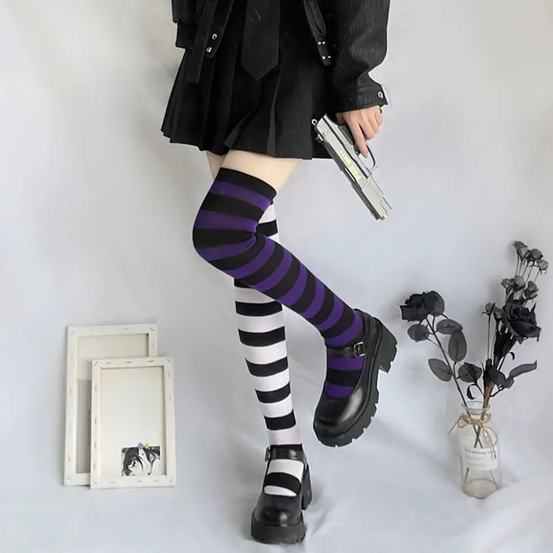 Candy stripes cosplay stockings