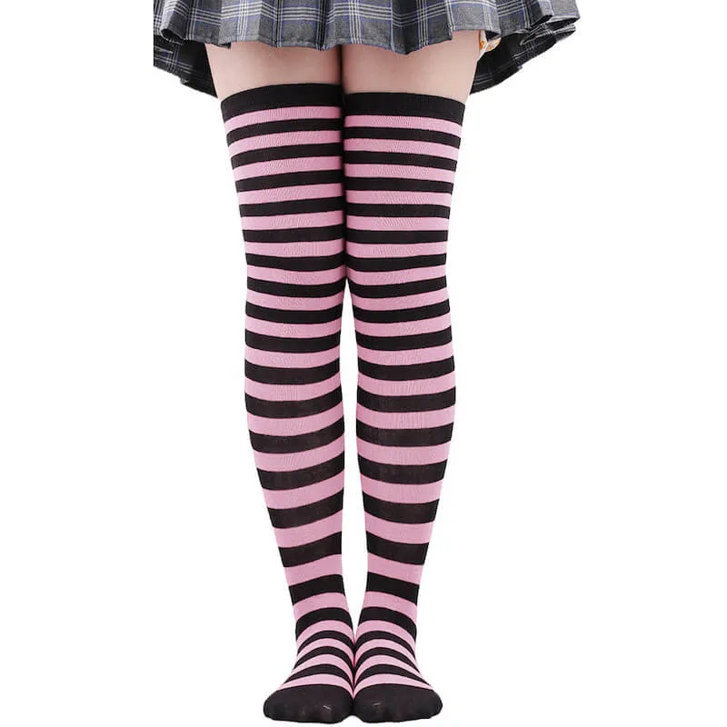 Candy stripes cosplay stockings