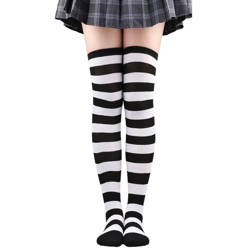 Candy stripes cosplay stockings