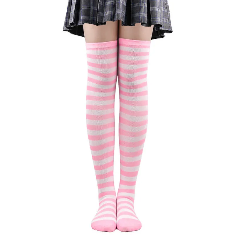 Candy stripes cosplay stockings