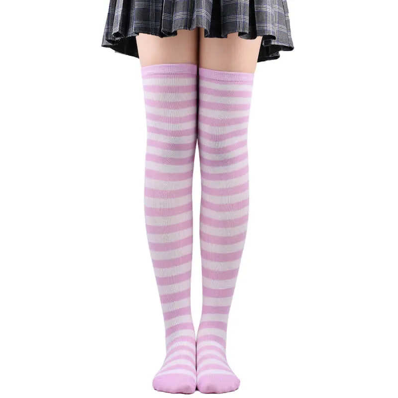 Candy stripes cosplay stockings