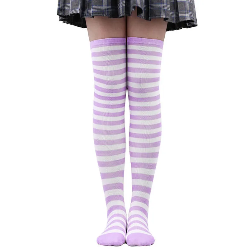 Candy stripes cosplay stockings