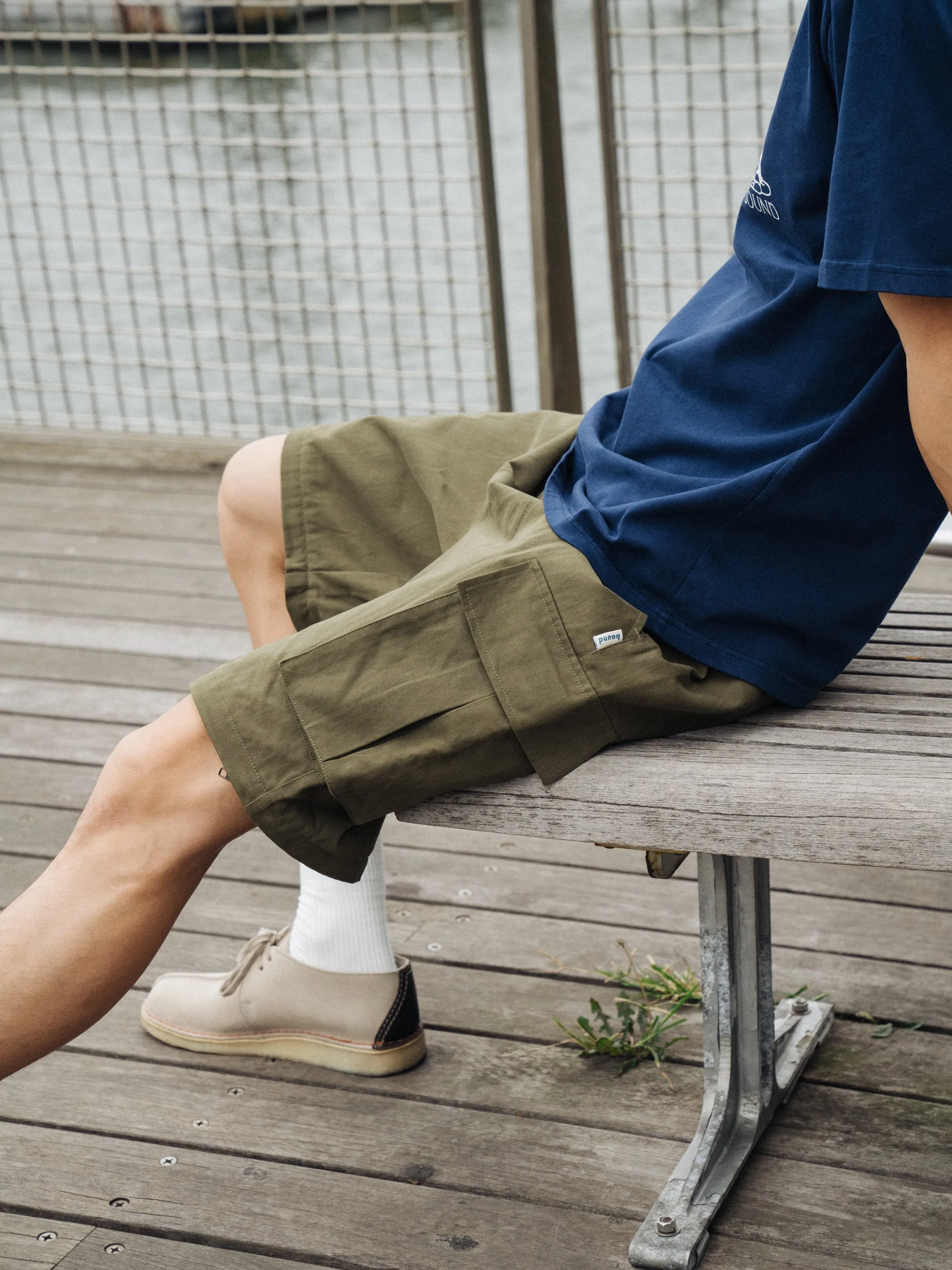 CANVAS CARGO TROUSER   SHORT ZIP OFFS - ARMY GREEN