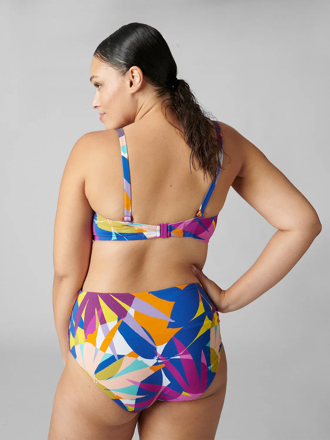 Culotte de bain taille haute - Imprimé Palmeraie