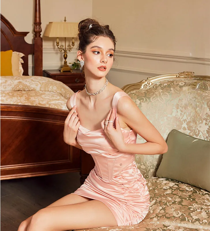 (Final Sale) Sidra Satin Boned Bodycon Dress