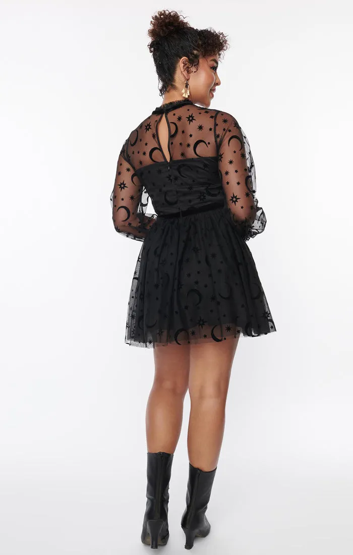 Flocked Moon & Stars Dress by Unique Vintage - Size XS/2