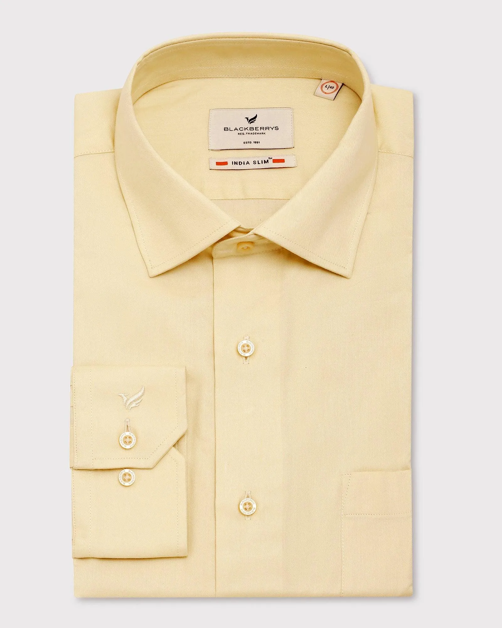Formal Lemon Yellow Solid Shirt - Otto