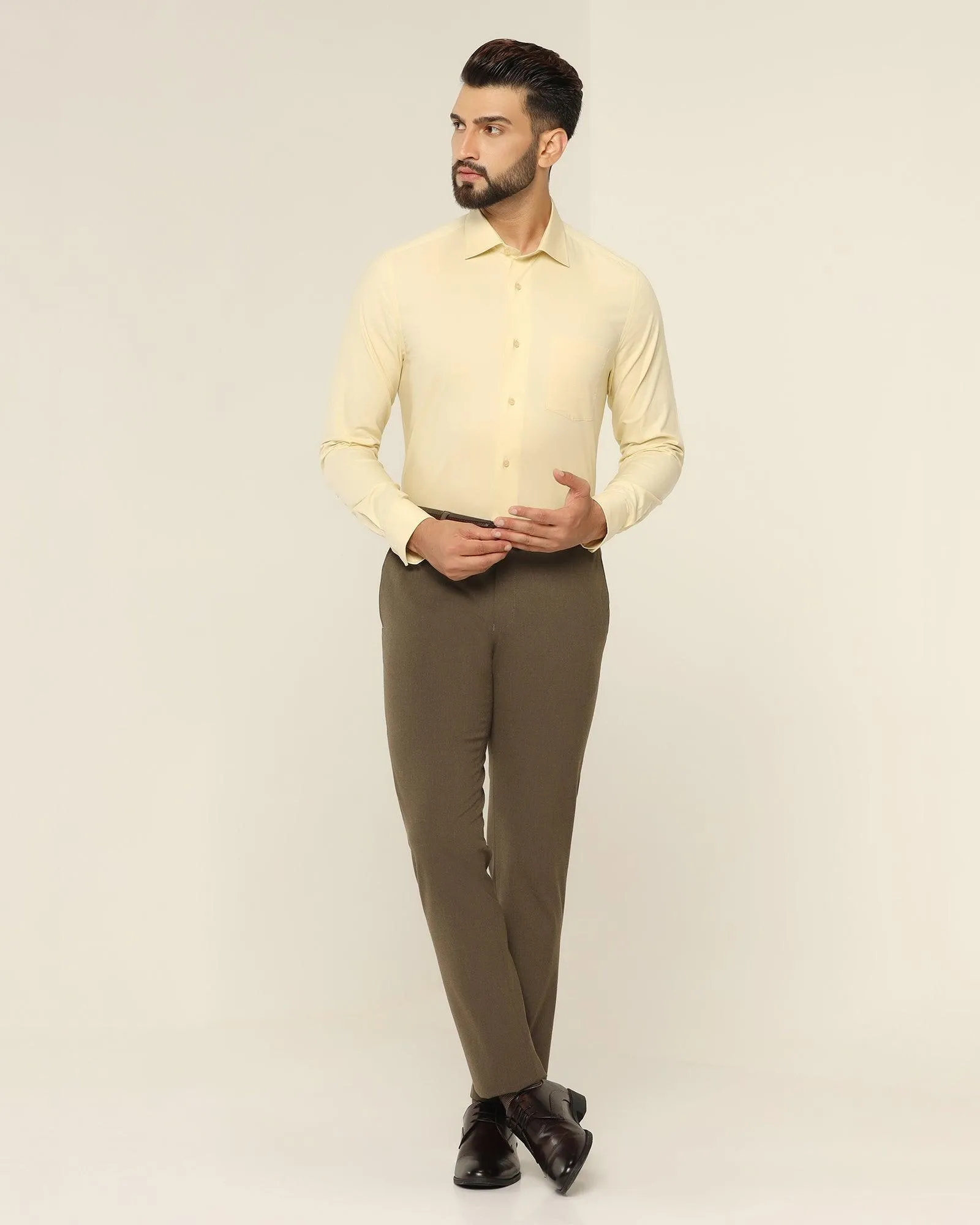 Formal Lemon Yellow Solid Shirt - Otto