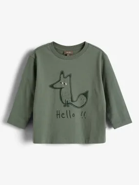Foxie Long Sleeved T-shirt - Little - Green Foxie Long Sleeved T-shirt - Little - Green