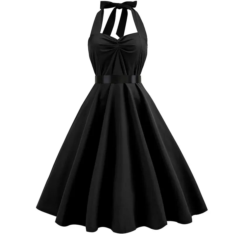 Funki Buys | Dresses | Women's Rockabilly Swing Halter Dress