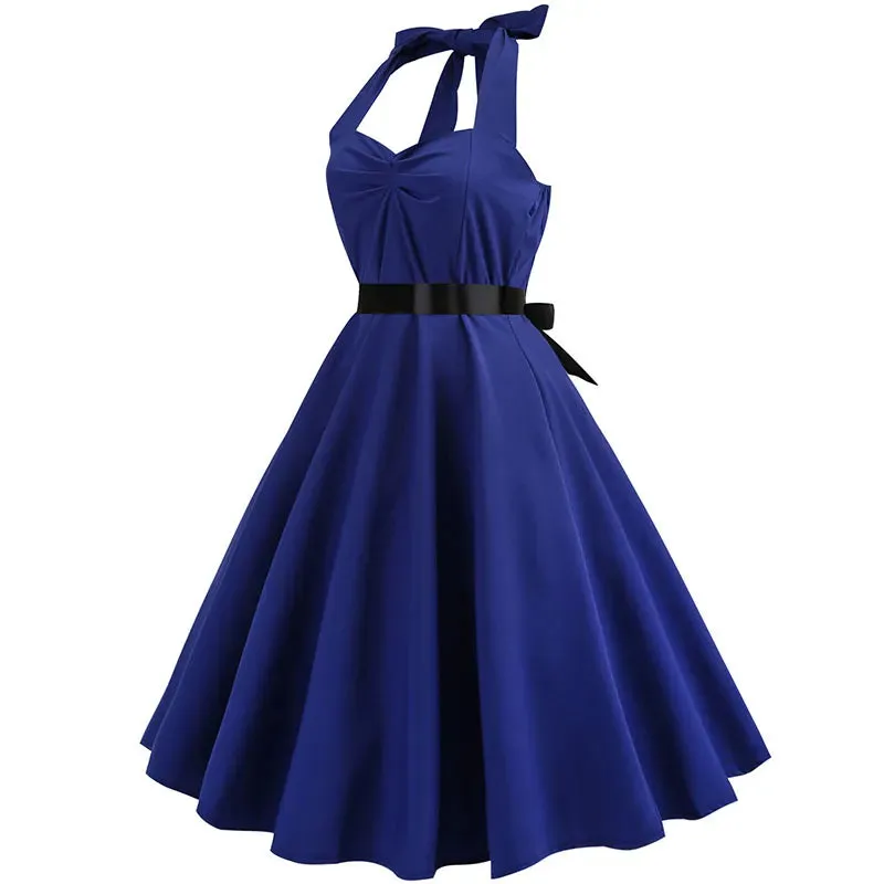 Funki Buys | Dresses | Women's Rockabilly Swing Halter Dress
