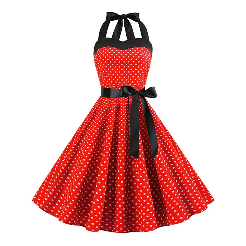 Funki Buys | Dresses | Women's Rockabilly Swing Halter Dress