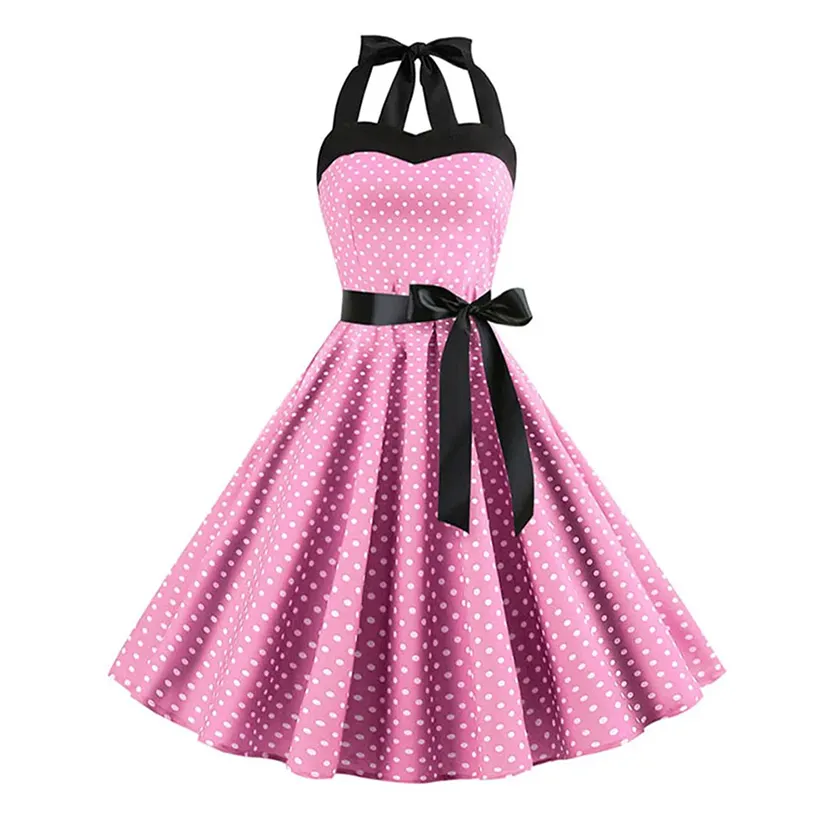 Funki Buys | Dresses | Women's Rockabilly Swing Halter Dress