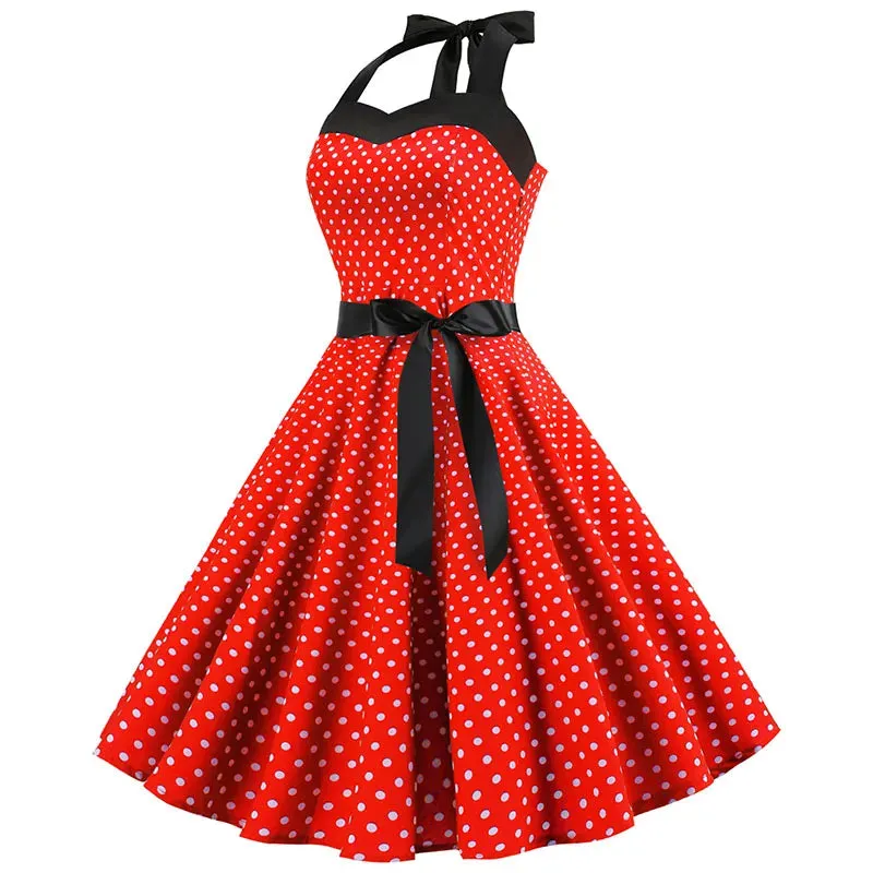 Funki Buys | Dresses | Women's Rockabilly Swing Halter Dress