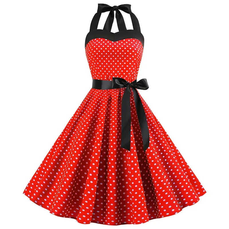 Funki Buys | Dresses | Women's Rockabilly Swing Halter Dress