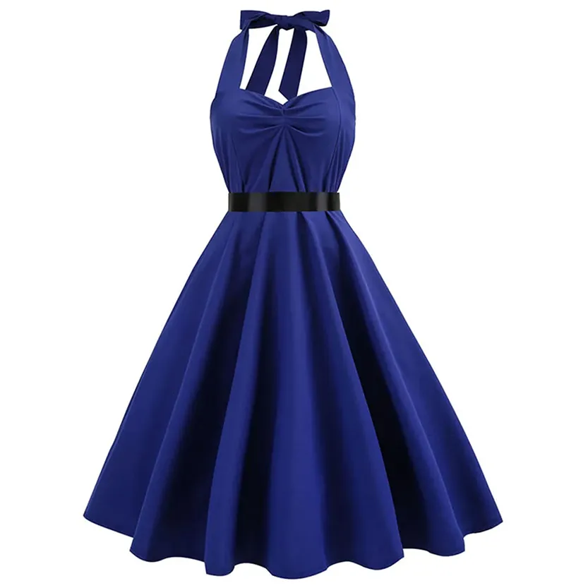 Funki Buys | Dresses | Women's Rockabilly Swing Halter Dress