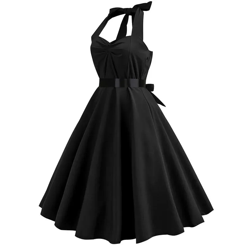 Funki Buys | Dresses | Women's Rockabilly Swing Halter Dress