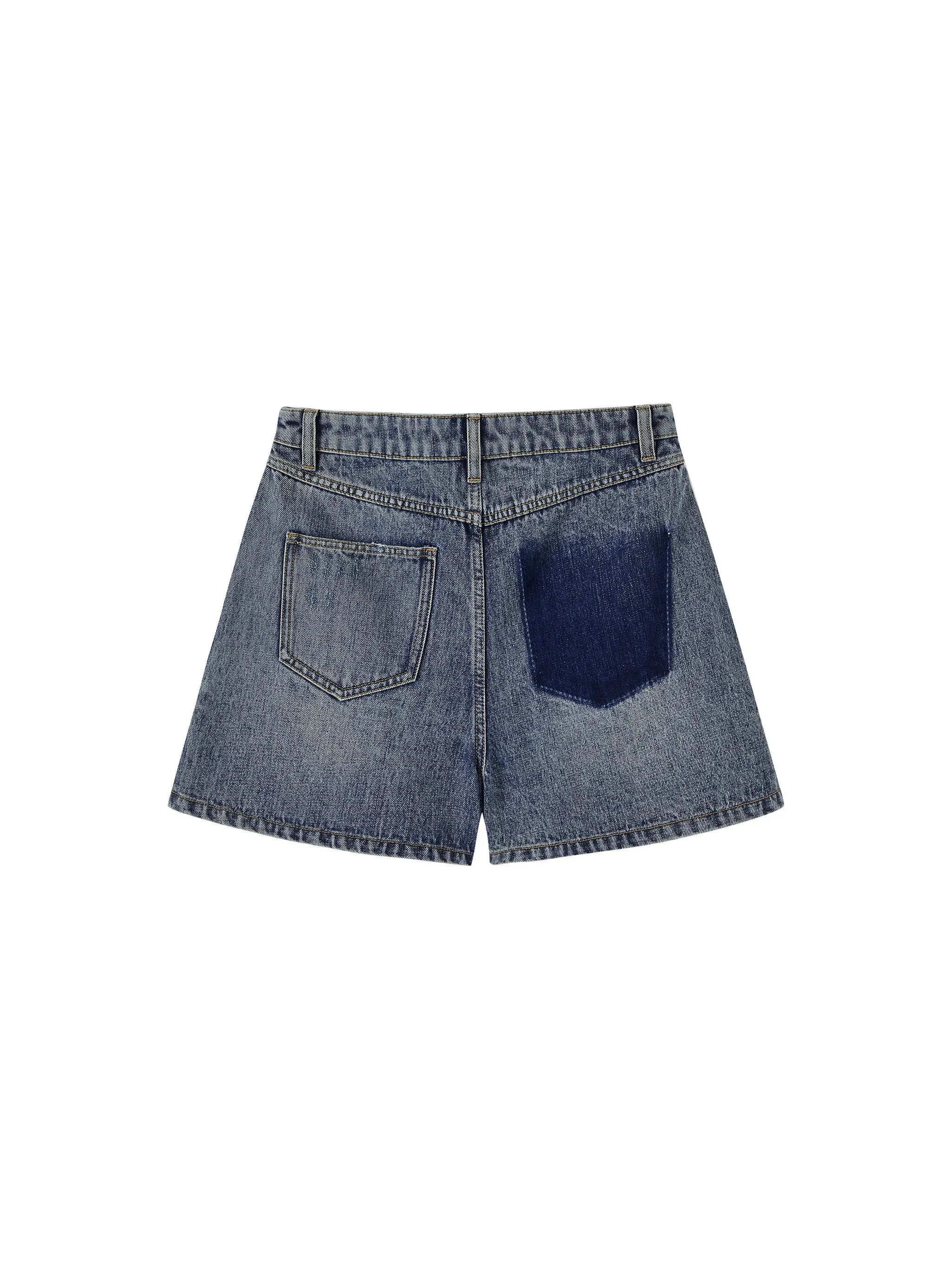 Glitter Denim Skirt Pants