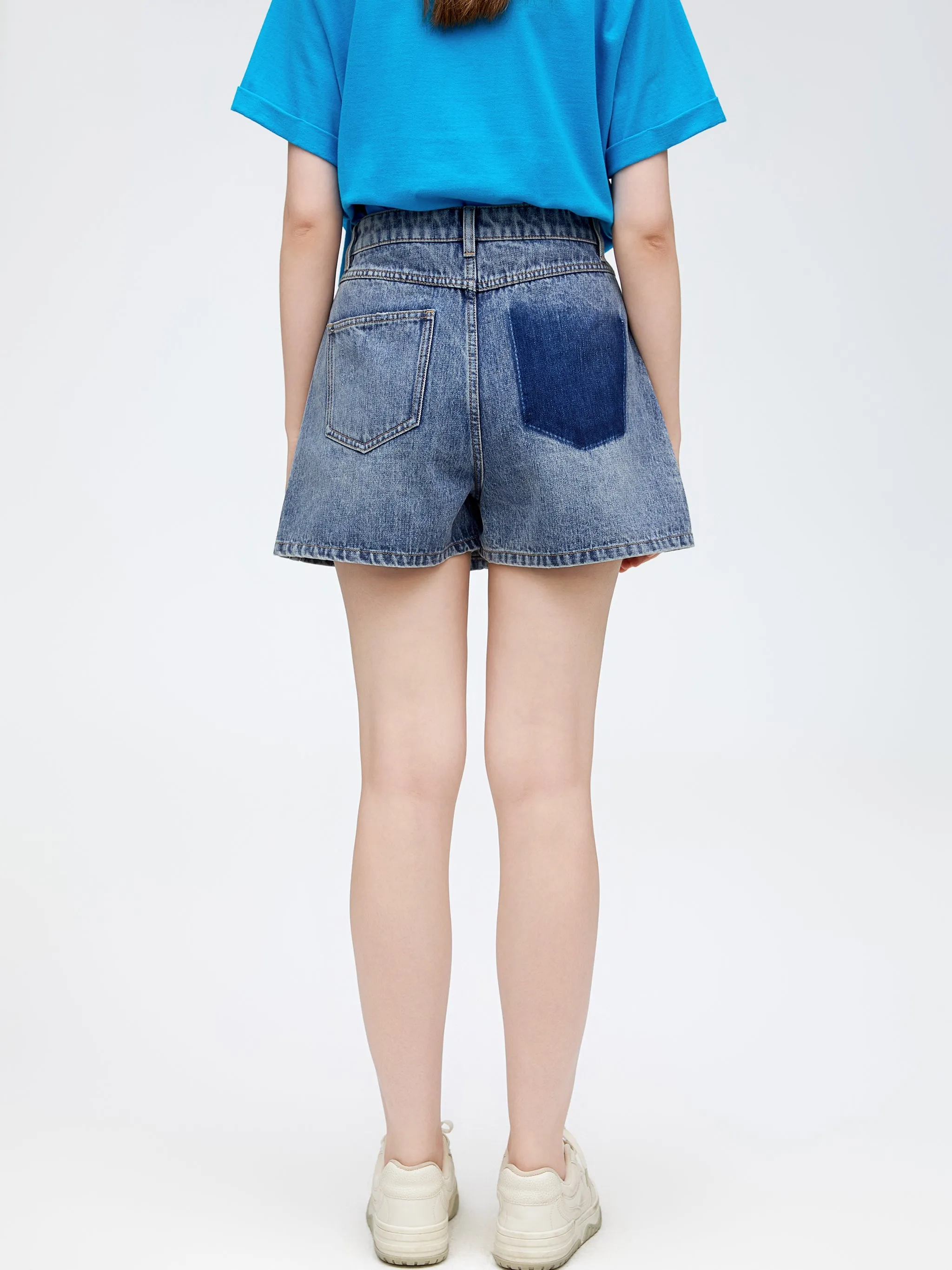 Glitter Denim Skirt Pants