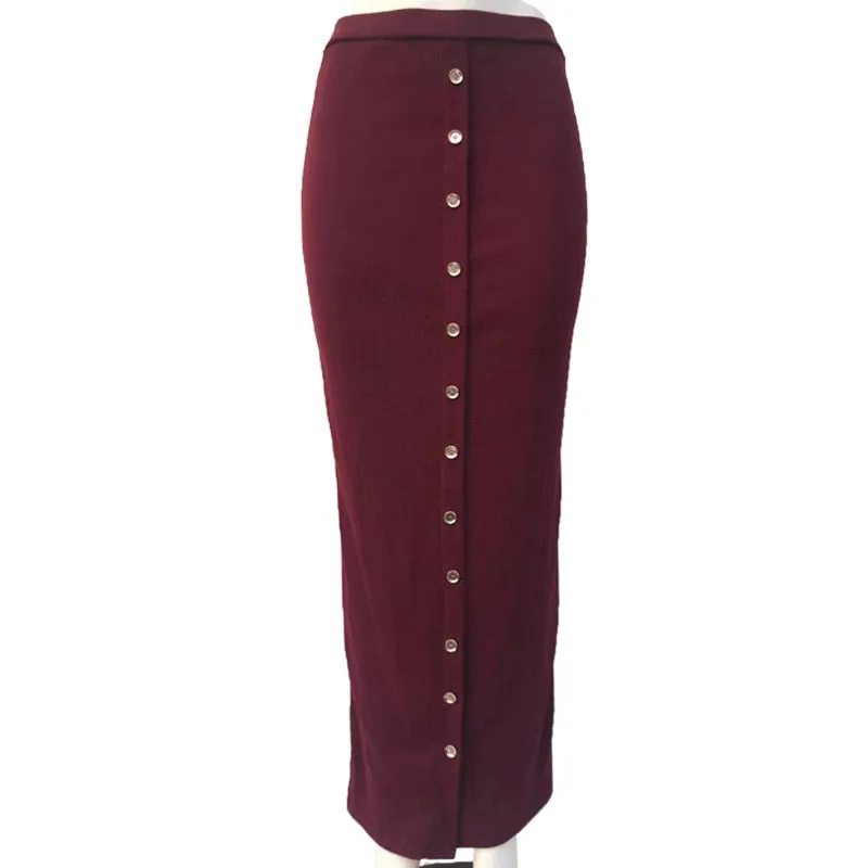 High Waist Women Skirts Muslim Long Maxi Half Dress Female Pencil Skirt