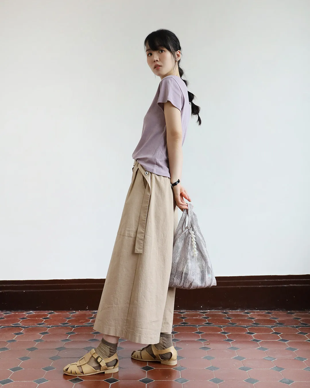 Layered Culottes w/ Belt (2-Color/ Size S- L)