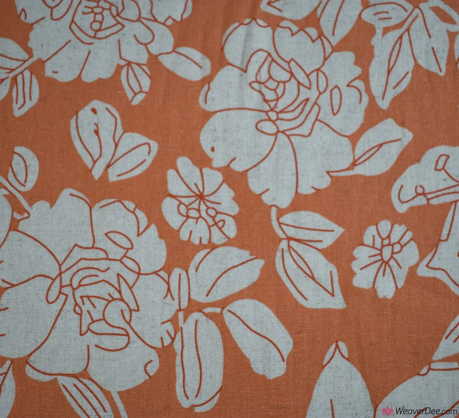Linen Blend Fabric - Shelley Floral Orange