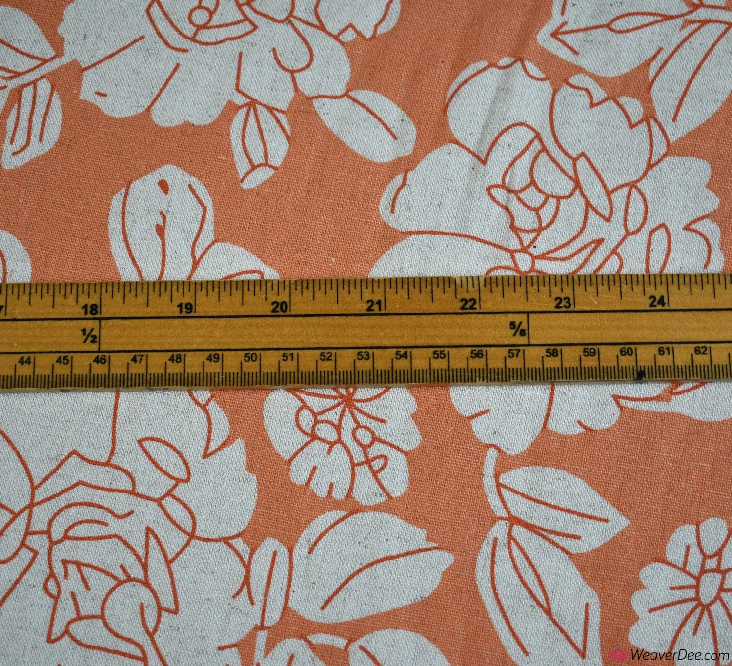 Linen Blend Fabric - Shelley Floral Orange