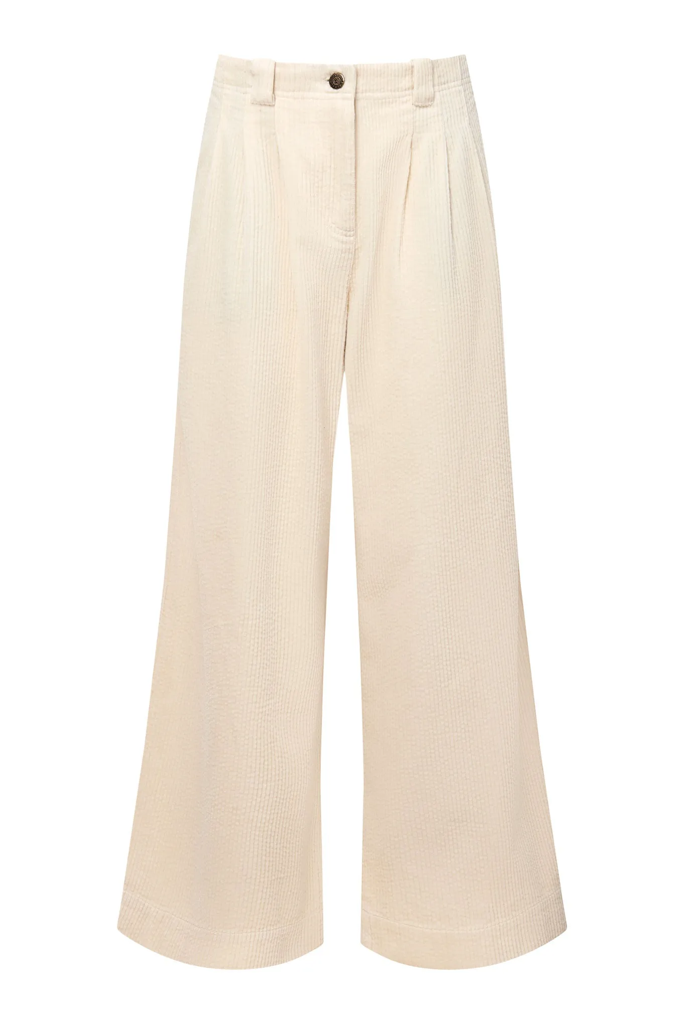Lola Organic Cotton Corduroy Trouser Winter White