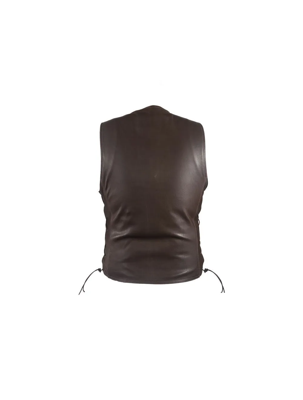 Men's Brown Conceal to Carry Leather Vest, MV303-BRN-11-DL