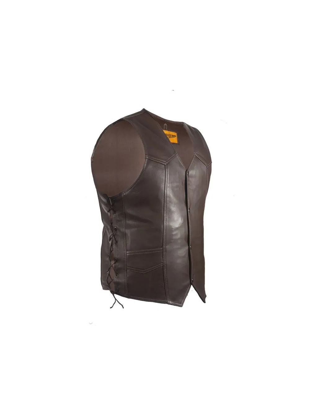 Men's Brown Conceal to Carry Leather Vest, MV303-BRN-11-DL