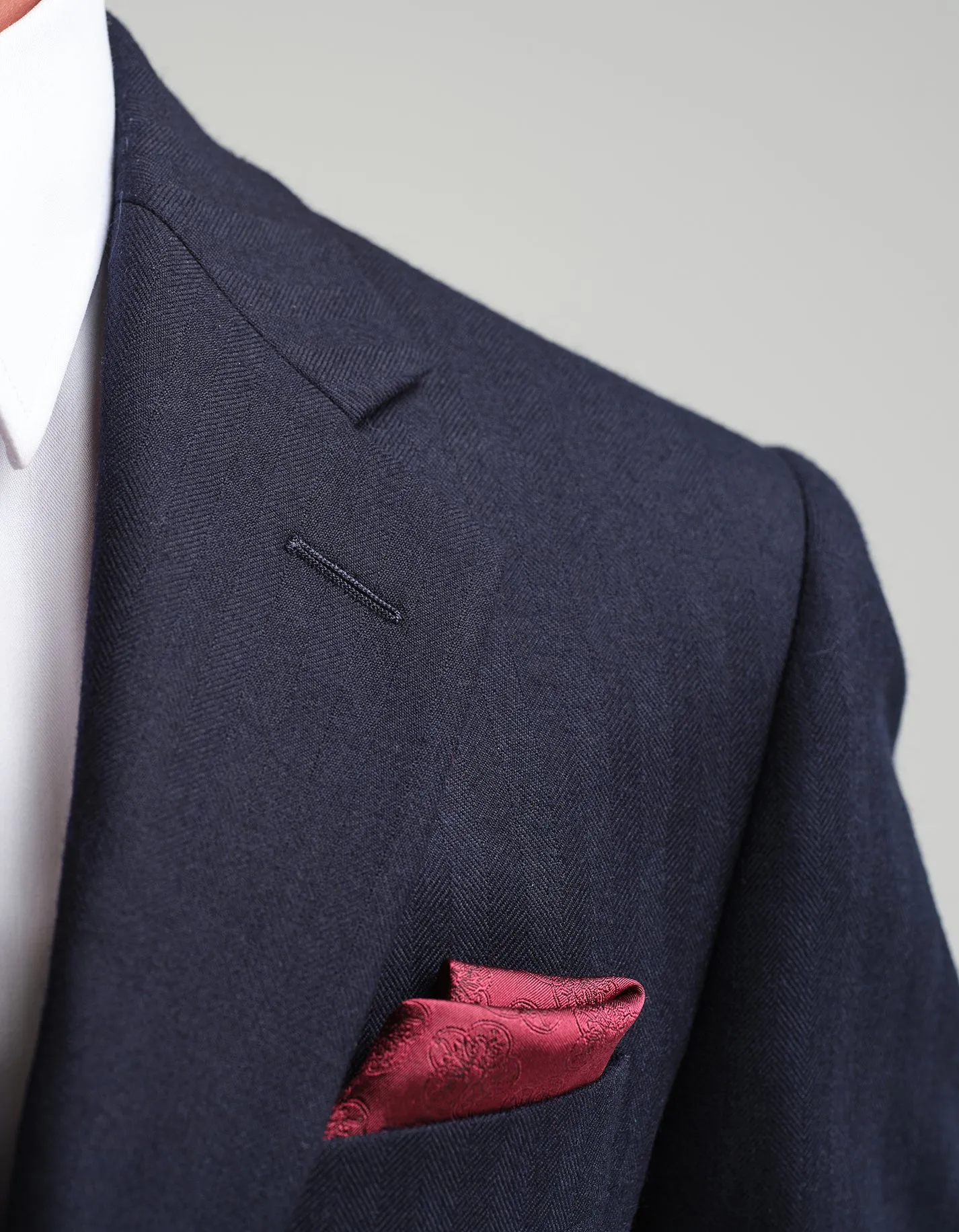 Midnight Navy Herringbone 2 Piece Suit