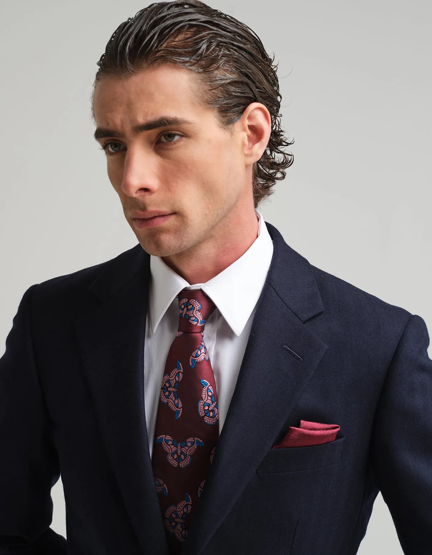 Midnight Navy Herringbone 2 Piece Suit