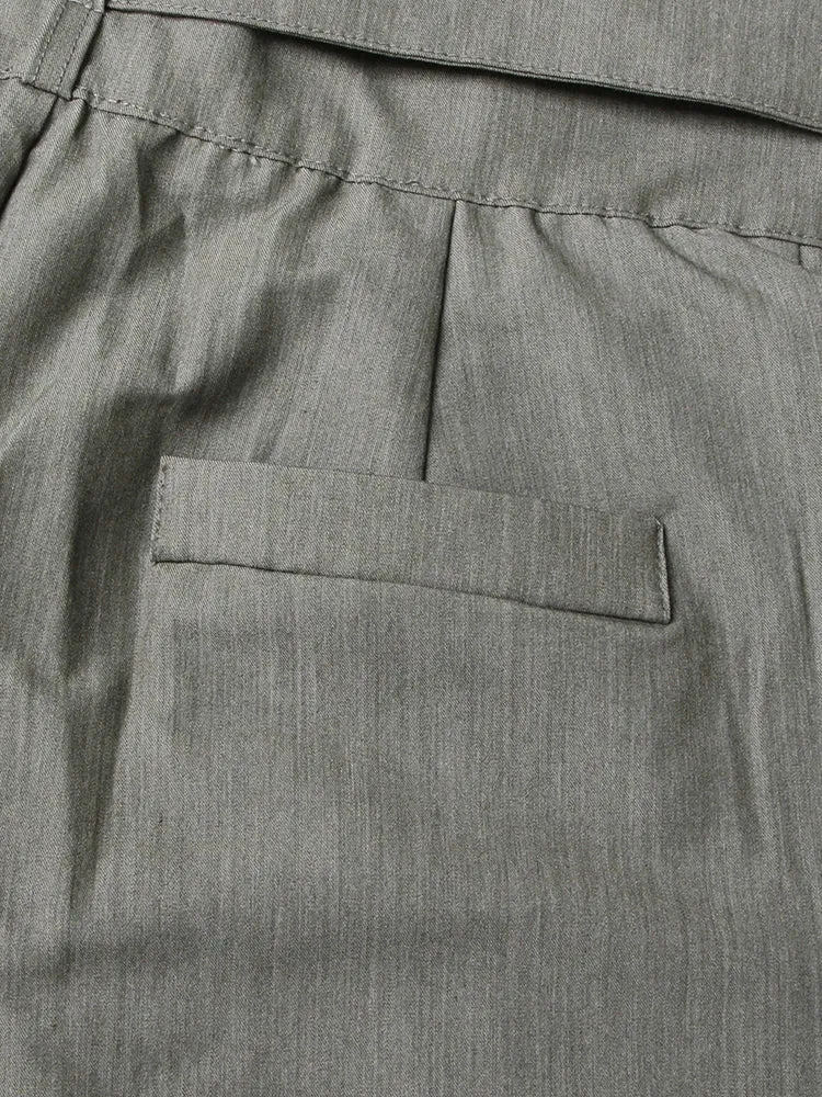 Minimalist Trousers For Women High Waist Patchwork Pocket Casual Loose Wide Leg Pants Female Fashion Clothing