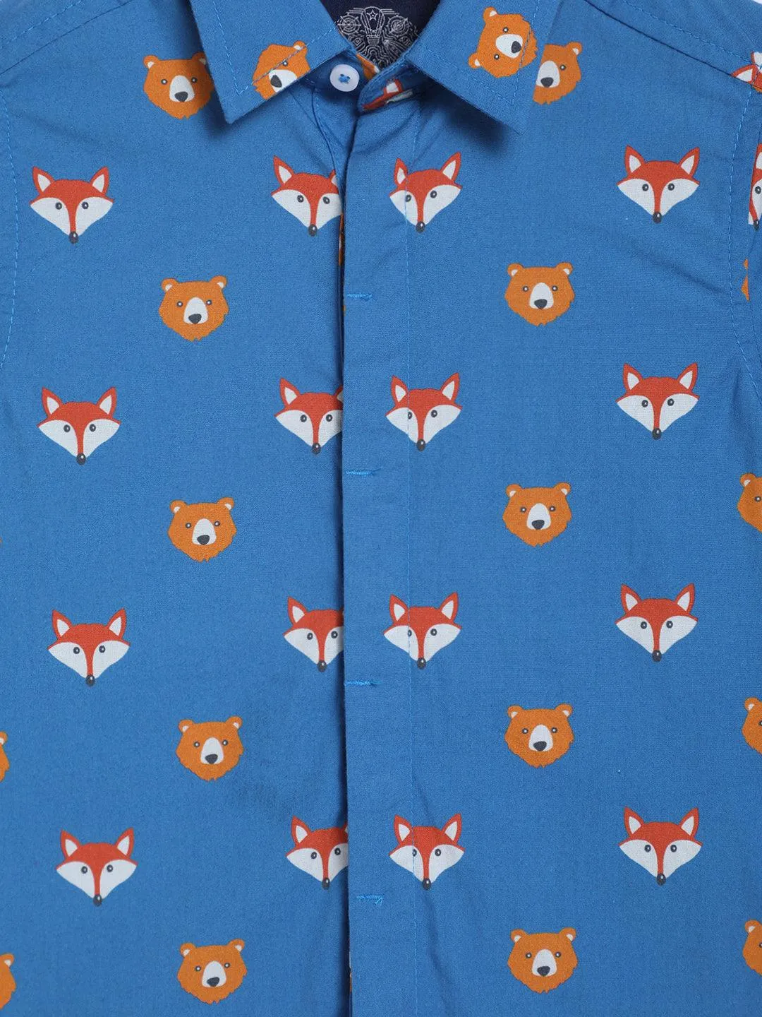 One Friday Blue Abstract Print Shirt